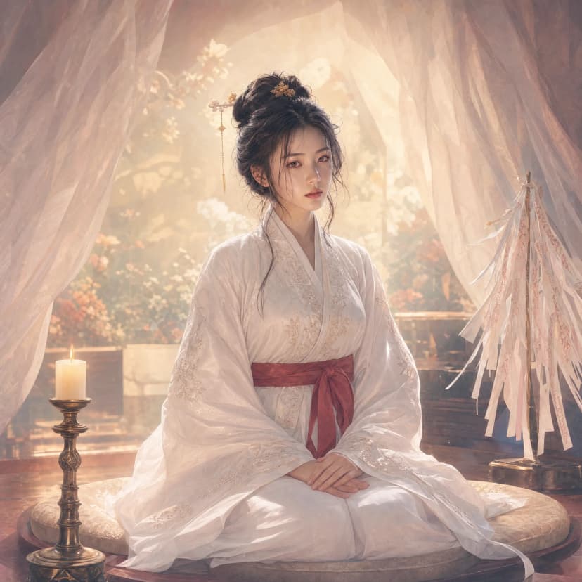 신비 무녀 앉기