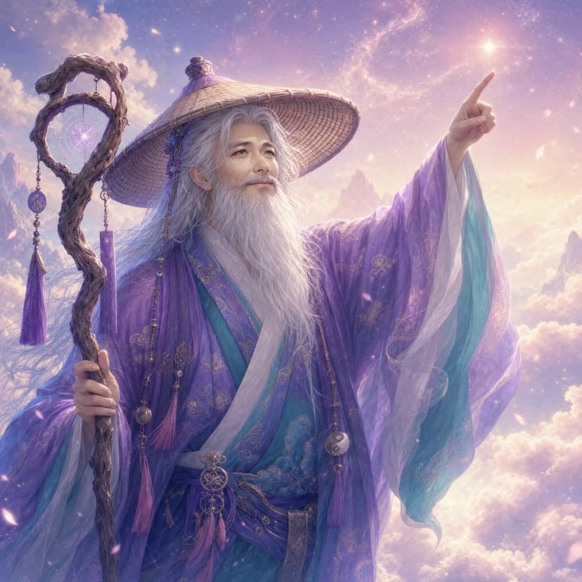 산신령 하늘 가리킴