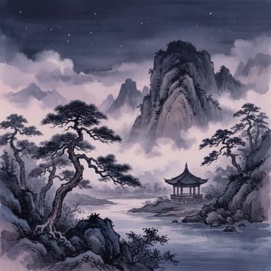 축(丑) 01–03시 시간대 풍경 일러스트
