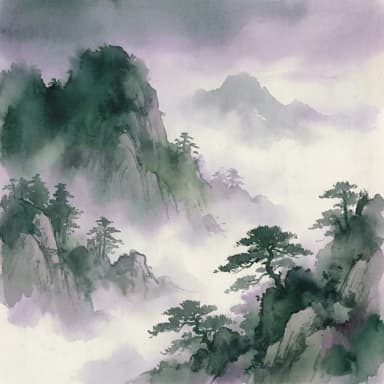 인(寅) 03–05시 시간대 풍경 일러스트