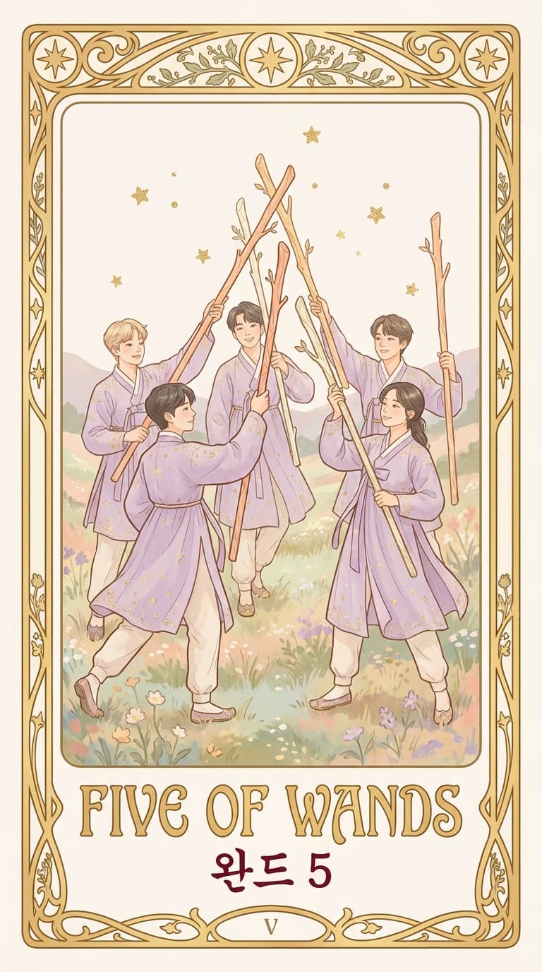 완드 5 타로 카드